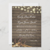 馬素朴靴とロープバーン木材とライト 招待状 (正面)