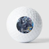 馬絵を描に乗る中世の騎士 ゴルフボール (正面)