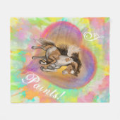 馬絵を描の愛 フリースブランケット (正面(横))