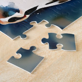 馬絵を描の水色 ジグソーパズル (側面)