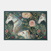 馬絵を描フローラ ドアマット (正面)