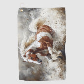 馬絵を描走の水 ゴルフタオル (正面)