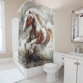 馬絵を描走の水 シャワーカーテン (インサイチュ)