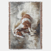 馬絵を描走の水 スローブランケット (正面縦)