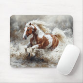 馬絵を描走の水 マウスパッド (マウス)