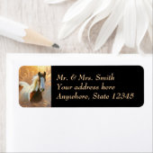 馬絵を描金ゴールド差出人住所ラベル ラベル (インサイチュ)