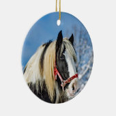馬絵を描雪写真 セラミックオーナメント (右)