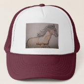 馬絵を描駆け女性のカーボーイ精神 キャップ (正面)
