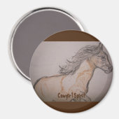 馬絵を描駆け女性のカーボーイ精神 マグネット (正面/裏面)