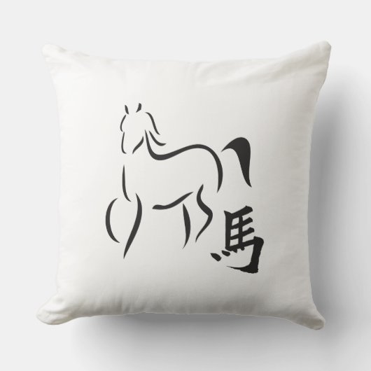 馬習スケッチ クッション (正面)