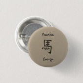 馬自由またはエネルギーボタンの年 缶バッジ (正面&裏面)