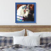 馬色彩の鮮やかのメリー遊園地7 キャンバスプリント (インサイチュ (寝室))