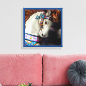 馬色彩の鮮やかのメリー遊園地7 キャンバスプリント (インサイチュ (リビング))