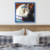 馬色彩の鮮やかのメリー遊園地7 キャンバスプリント (インサイチュ (寝室))