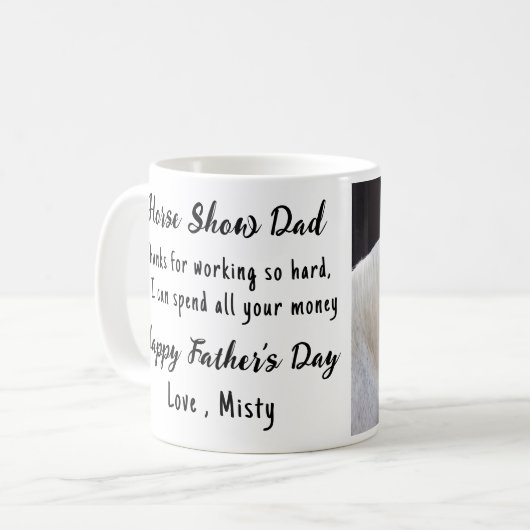 馬芸パパ-カスタム写真おもしろいウマ科の コーヒーマグカップ (正面左)