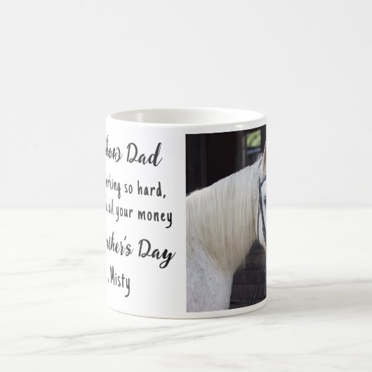 馬芸パパ-カスタム写真おもしろいウマ科の コーヒーマグカップ (中央)