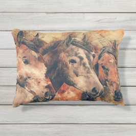 馬芸術的水色の絵画装飾 アウトドアクッション