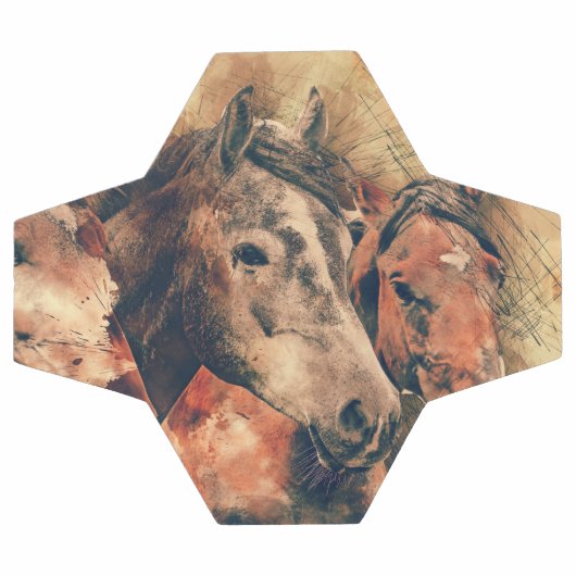 馬芸術的水色の絵画装飾 サッカーボール (フラット)