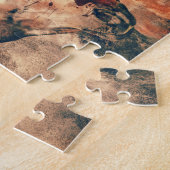 馬芸術的水色の絵画装飾 ジグソーパズル (側面)