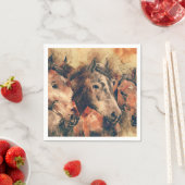 馬芸術的水色の絵画装飾 スタンダードカクテルナプキン (インサイチュ)