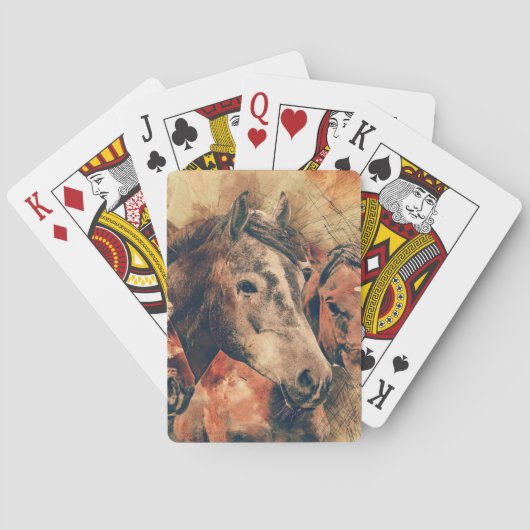 馬芸術的水色の絵画装飾 トランプ (裏面)
