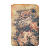 馬芸術的水色の絵画装飾 バスマット (正面縦)