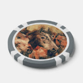 馬芸術的水色の絵画装飾 ポーカーチップ (シングル)