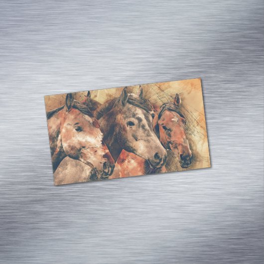 馬芸術的水色の絵画装飾 マグネット名刺 (インサイチュ)