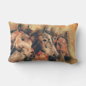 馬芸術的水色の絵画装飾 ランバークッション (裏面)