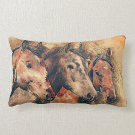 馬芸術的水色の絵画装飾 ランバークッション