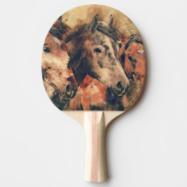 馬芸術的水色の絵画装飾 卓球ラケット