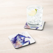 馬芸術的水色(ばちゃばちゃ)跳ねる絵画ズブルー コースター (右側)