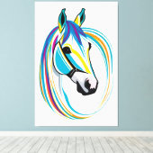馬芸術的顔 キャンバスプリント (インサイチュ (ウッドフロア))