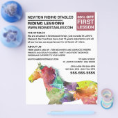 馬芸術的馬、乗馬インストラクター、アカデミー チラシ (シングル)