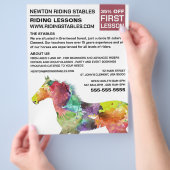 馬芸術的馬、乗馬インストラクター、アカデミー チラシ (手)