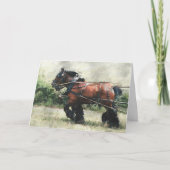 馬荷車を引くの誕生日 カード (正面)