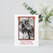 馬荷車を引く団、メリークリスマス、HNY葉書 シーズンポストカード (スタンド正面)