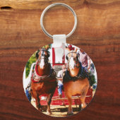 馬荷車を引く引き キーホルダー (正面)