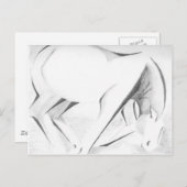 馬荷車を引く抽象芸術 ポストカード (正面/裏面)