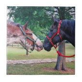 馬荷車を引く瓦 タイル (正面)