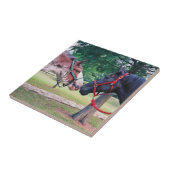 馬荷車を引く瓦 タイル (側面)