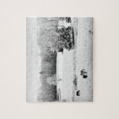 馬落ちた牧場の新雪 – 8x10インチ ジグソーパズル (縦)