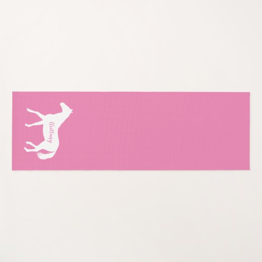 馬術おもしろいトレーニングフィットネスピンクネームホース ヨガマット (正面(横))