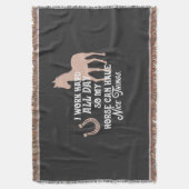 馬術おもしろい「私は一日働く懸命」 スローブランケット (正面縦)