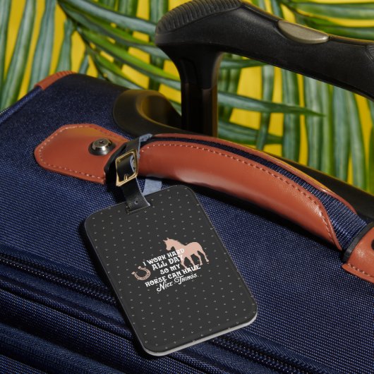 馬術おもしろい「私は一日働く懸命」 ラゲッジタグ (正面インサイチュ1)