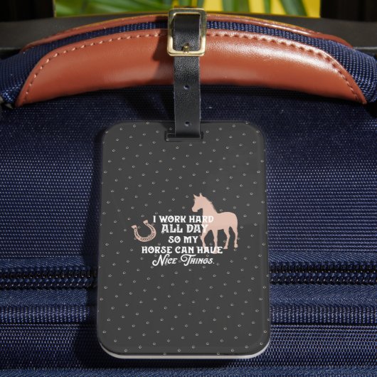 馬術おもしろい「私は一日働く懸命」 ラゲッジタグ (正面インサイチュ2)