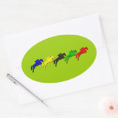 馬術とジャンプ馬を示す 楕円形シール (封筒)