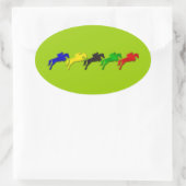 馬術とジャンプ馬を示す 楕円形シール (バッグ)