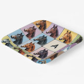 馬術をテーマにしたパーティーモノグラムの馬 ペーパープレート (傾斜あり)