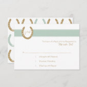 馬術をテーマにした乗馬靴RSVP 出欠カード (正面/裏面)